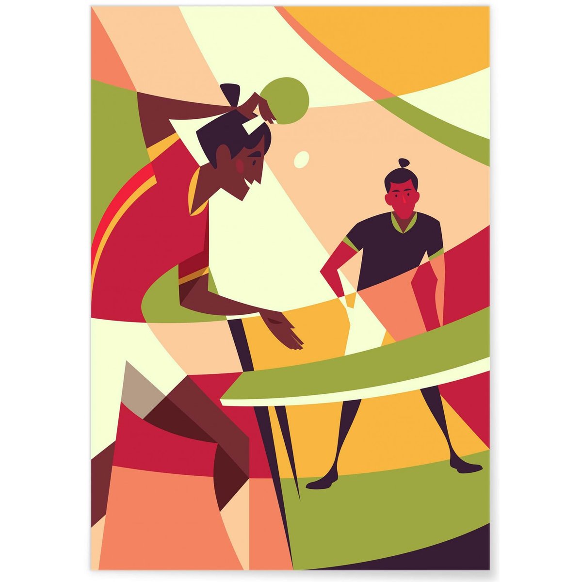 Affiche Tennis de table blanc, L'AFFICHERIE