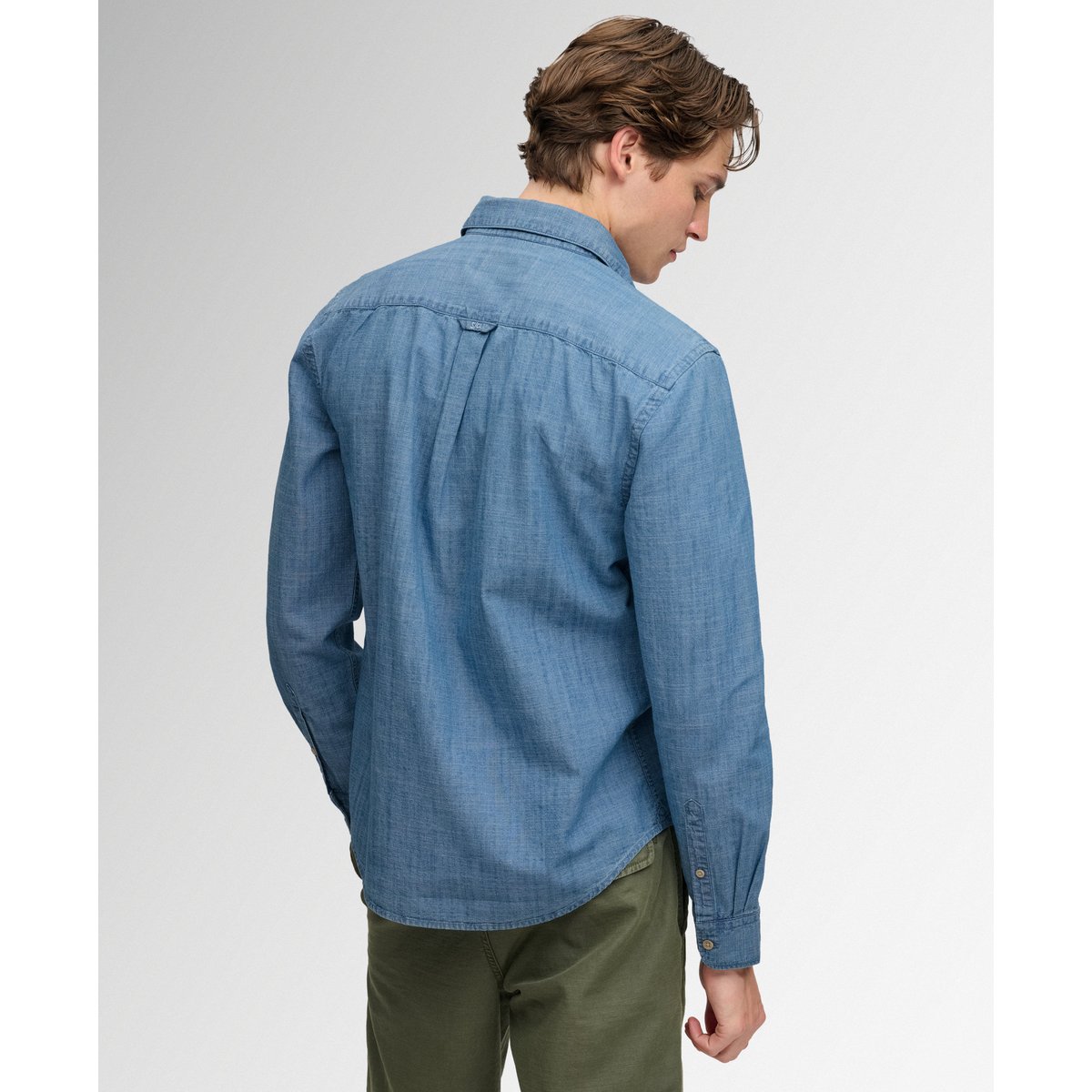 Chemise Chambray Essentials Coupe Décontractée indigo délavé, SUPERDRY