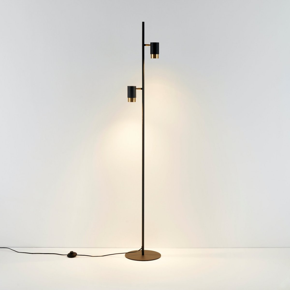 Grand lampadaire multi spot - ELYA noir et doré, KOSILUM