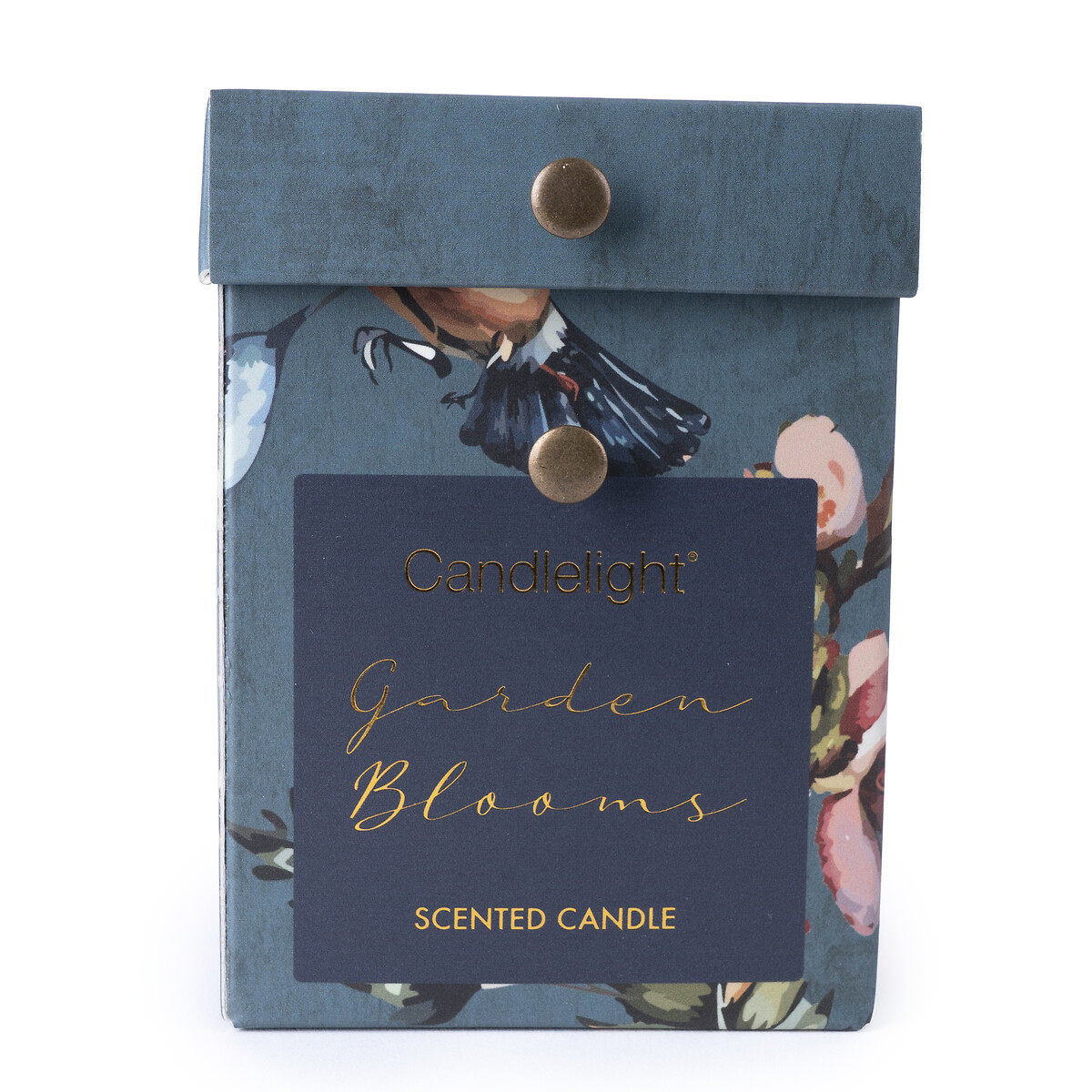 Small Garden Blooms Ridged Glass Candle blue, SO'HOME