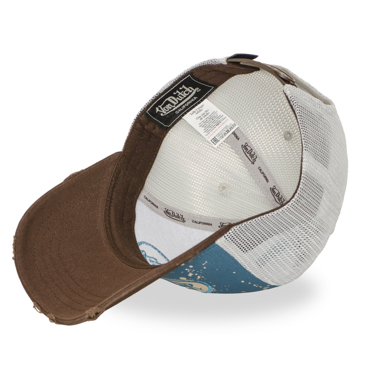 Casquette Trucker TAG turquoise/marron/gris clair/beige, VON DUTCH