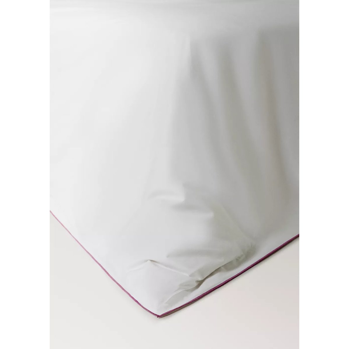 Housse de couette percale de coton 200 fils overlock contraste lit 90 cm rose géranium, MANGO HOME