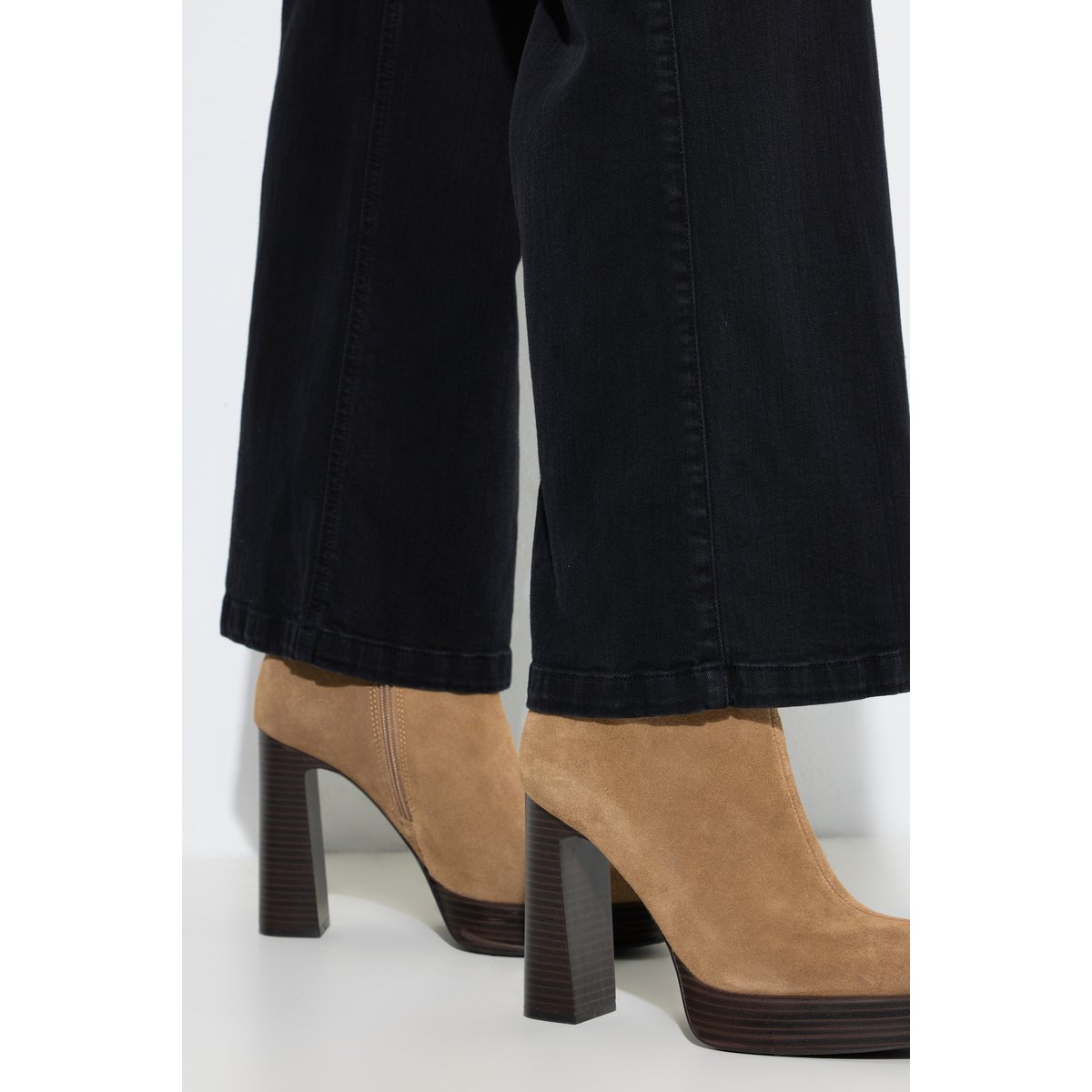 Jean Mary jambe large et taille élastique noir, ULLA POPKEN