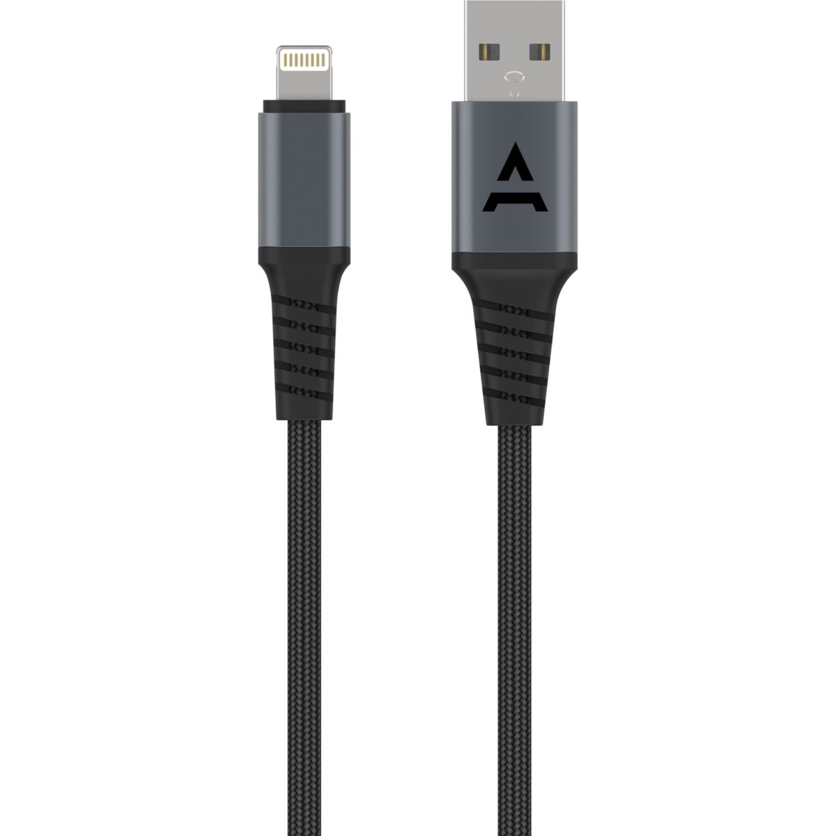 Câble Lightning vers USB 3M renforcé certifié Apple Noir noir, ADEQWAT