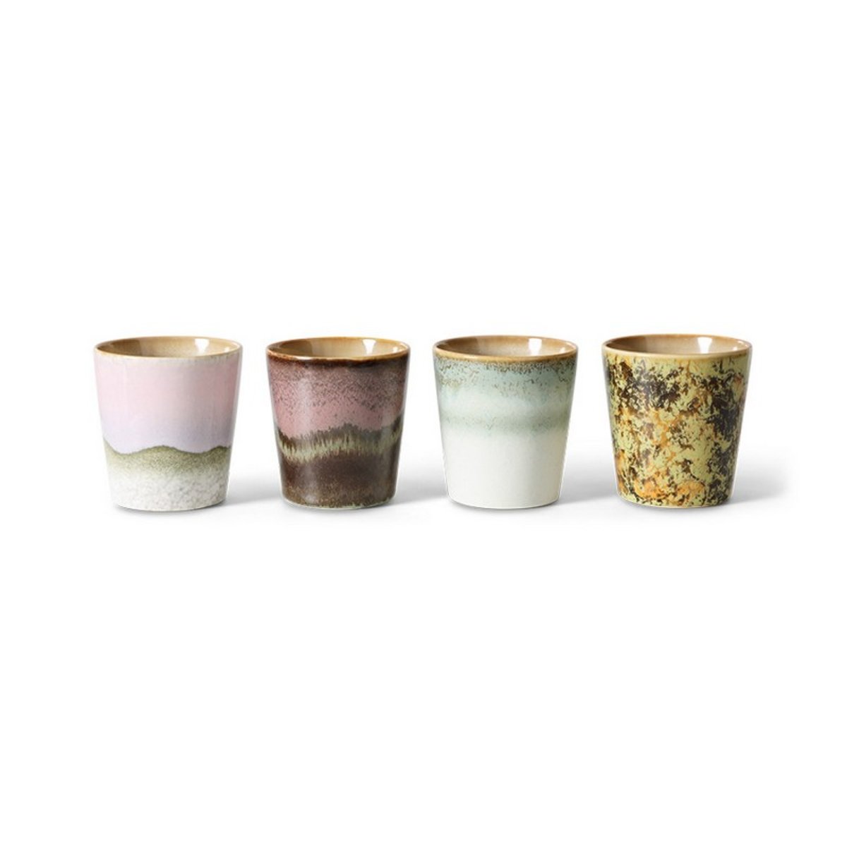 Tasse à café grès dépareillés Serendipity set de 4 multicolore, HKLIVING