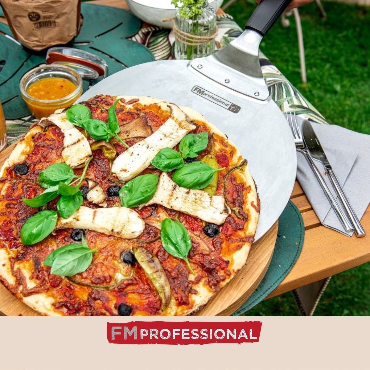 Pelle à pizza ou tarte flambée Pizza noir,gris, FM PROFESSIONAL