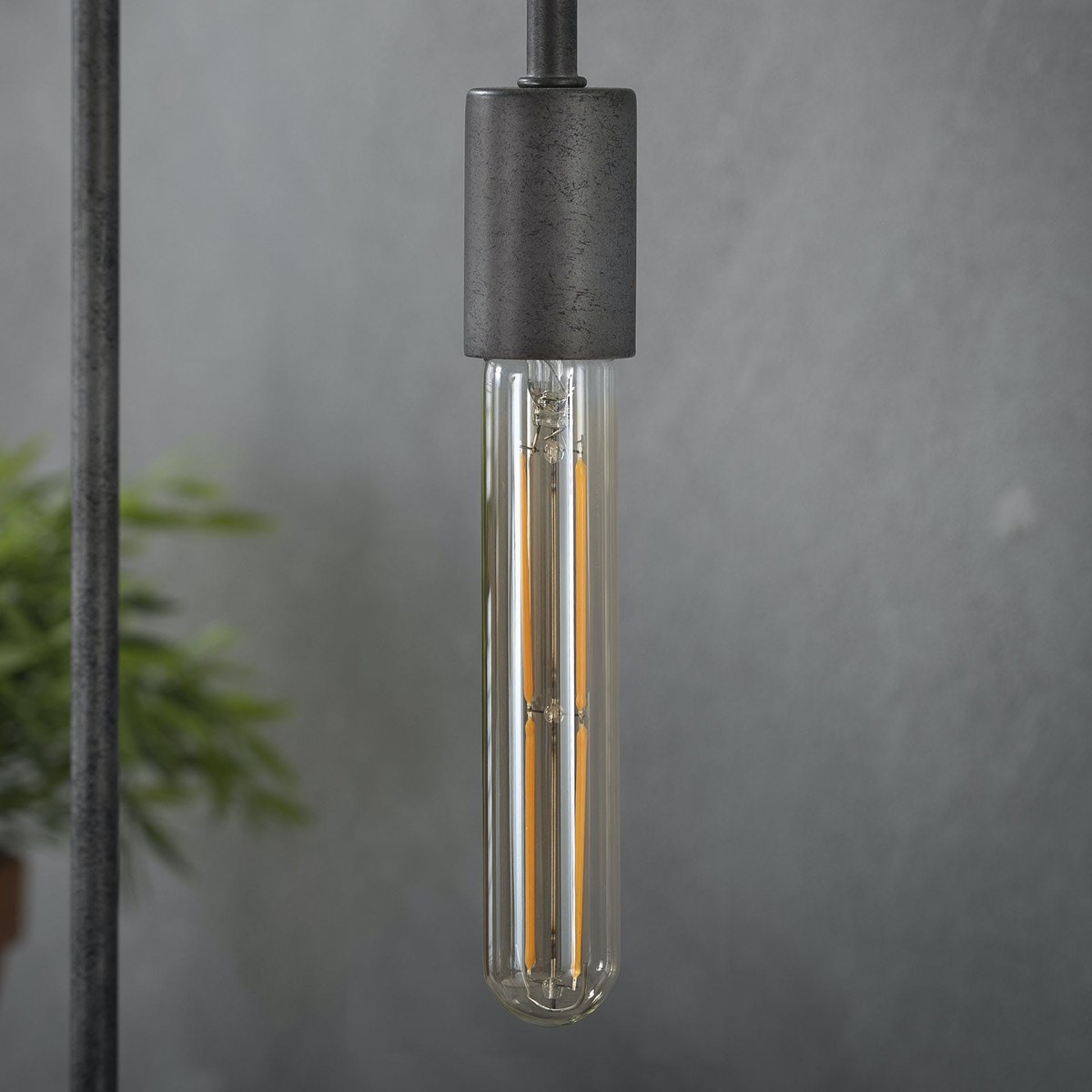 Ampoule tube 18,5 cm ambré LED filament lumière chaude (E27) transparent, PIER IMPORT