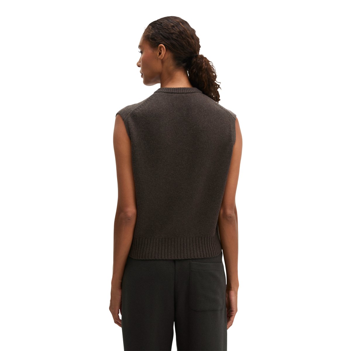 Cardigan sans manches, coupe classique en mélange de laine vierge douce marron, MARC O'POLO