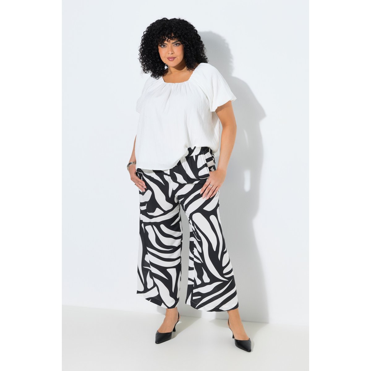 Jupe-culotte, motif zébré noir, ULLA POPKEN