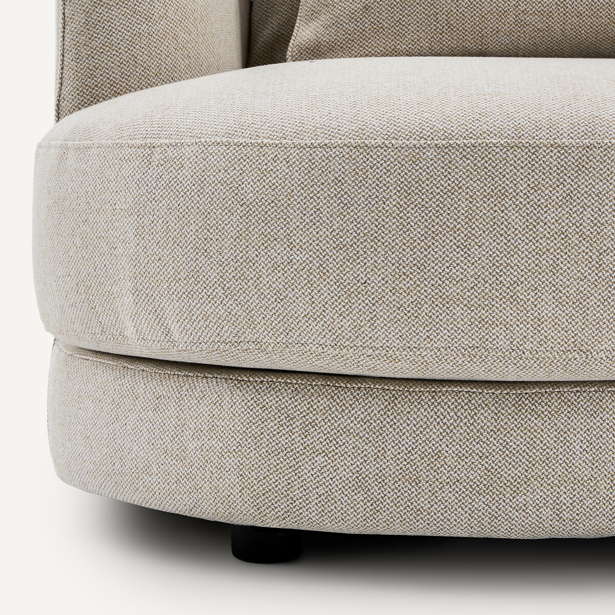 Demi-canapé gauche, arrondi, modulable en tweedé, TIBERIO ivoire, AM.PM
