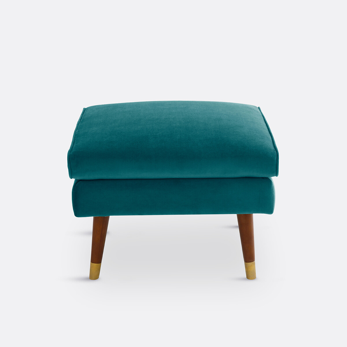 Pouf en velours (Y) bleu canard, LA REDOUTE INTERIEURS