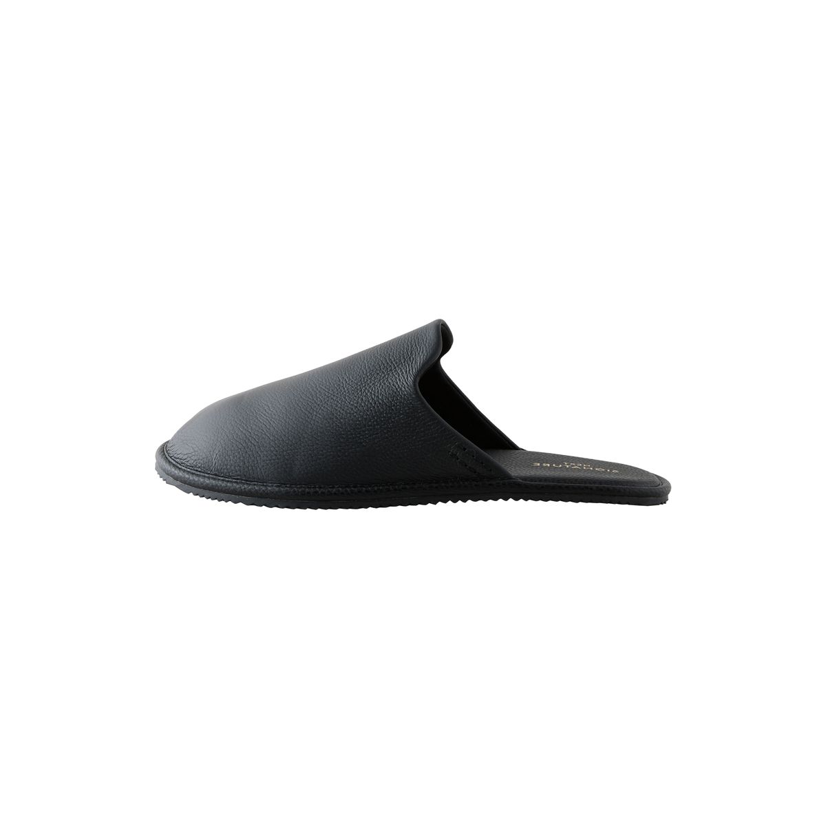 Chaussons mules en cuir signature noir, NEXT