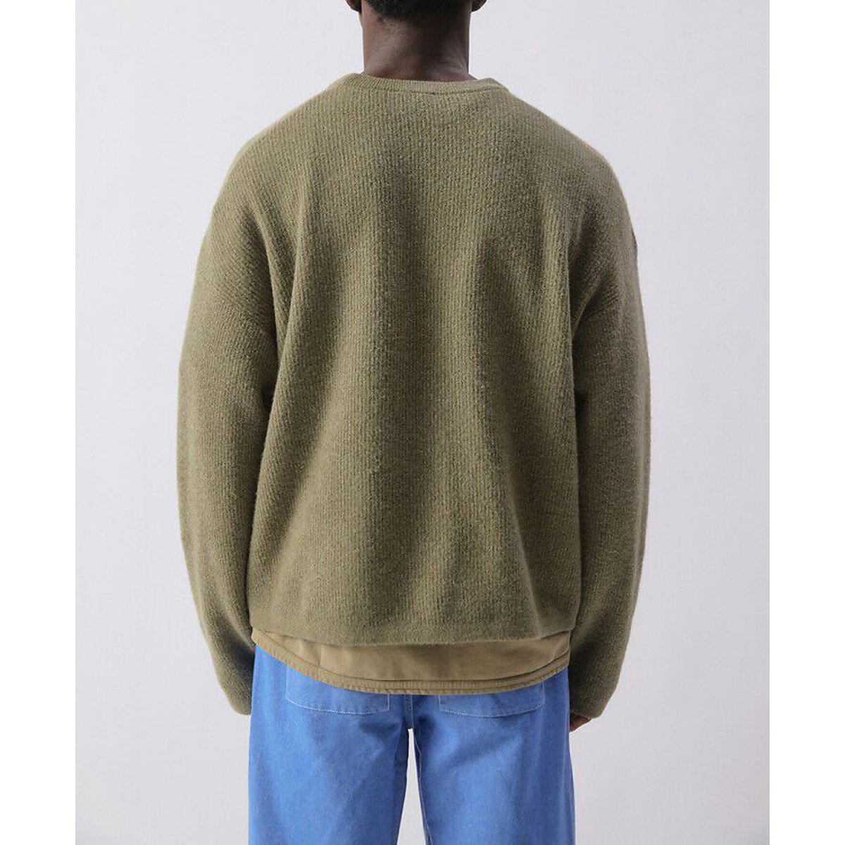 Pull col rond, DAMSVILLE vert kaki, AMERICAN VINTAGE