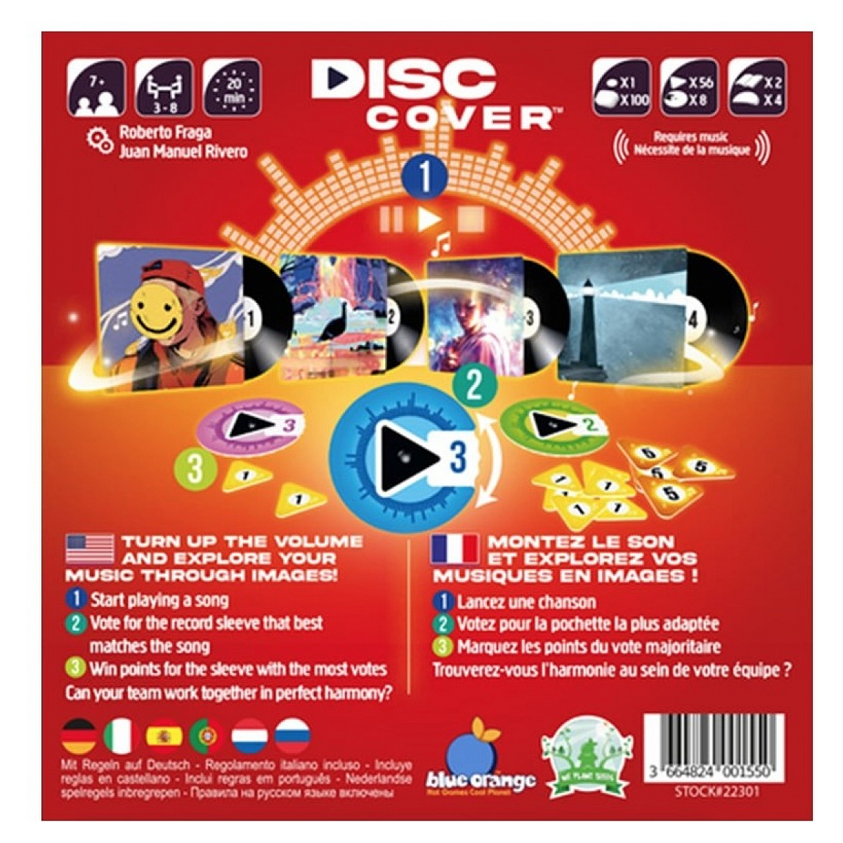 Disc Cover jeux de deduction couleur unique, BLUE ORANGE