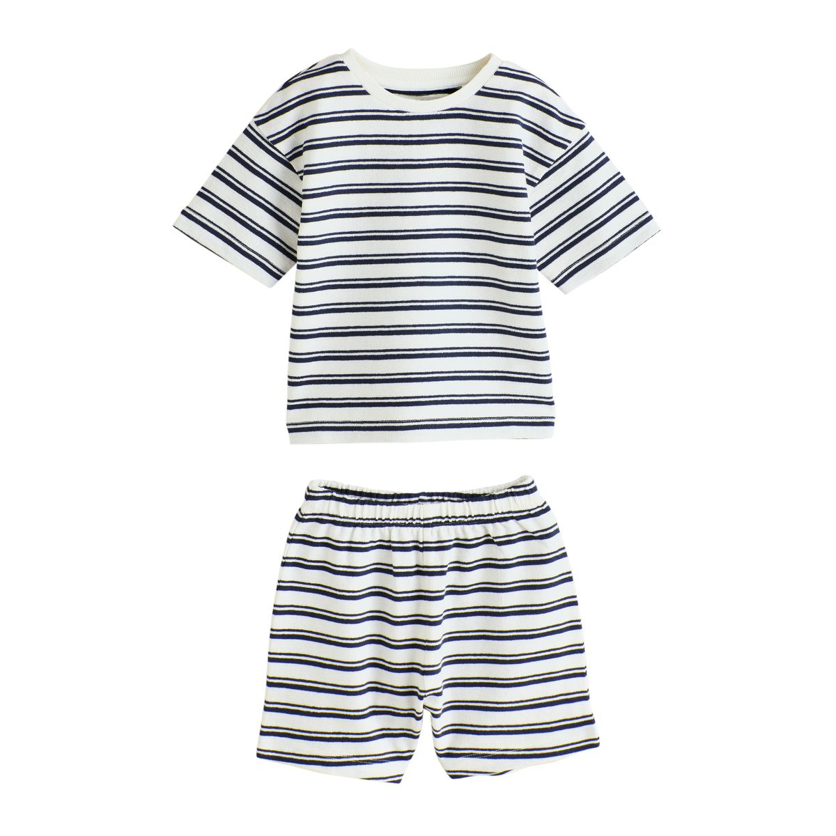 Pyjama short (12 mois à 12 ans), lot de 3 rayures bleues/blanches/grises, NEXT