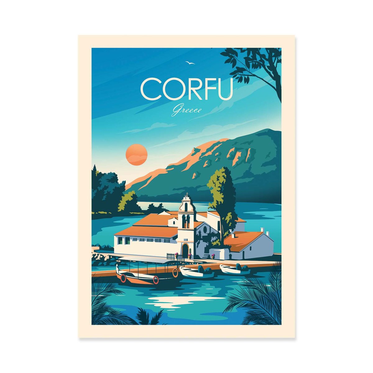 Affiche d'art - Corfu Greece - Studio Inception couleur unique, WALL EDITIONS