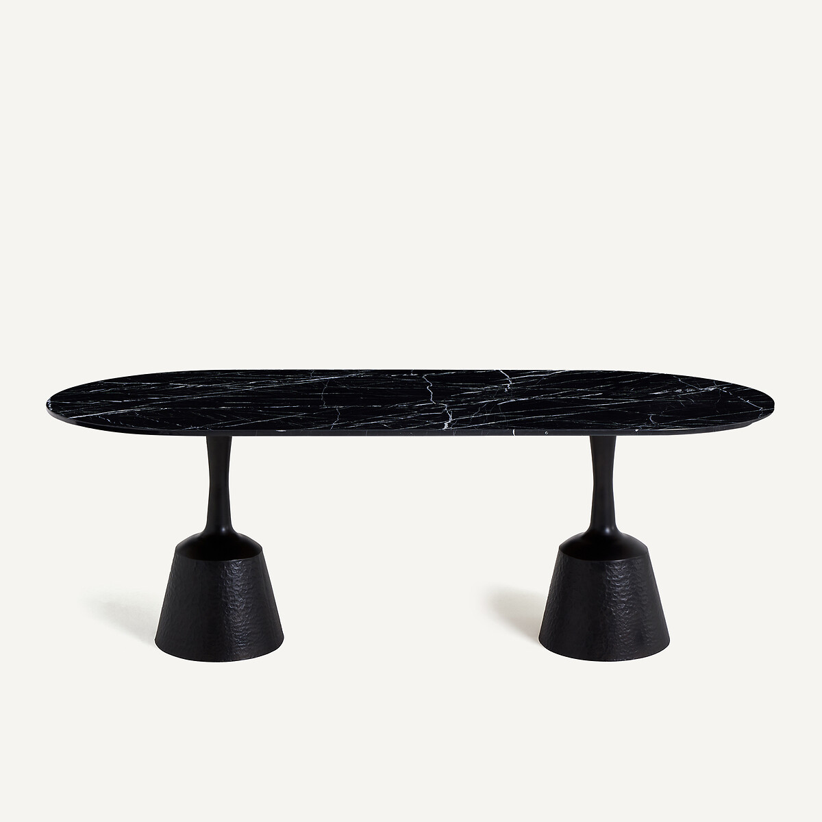 Plateau de table ovale en marbre, longueur 220 cm, 8 couverts, OVALO marbre noir, AM.PM