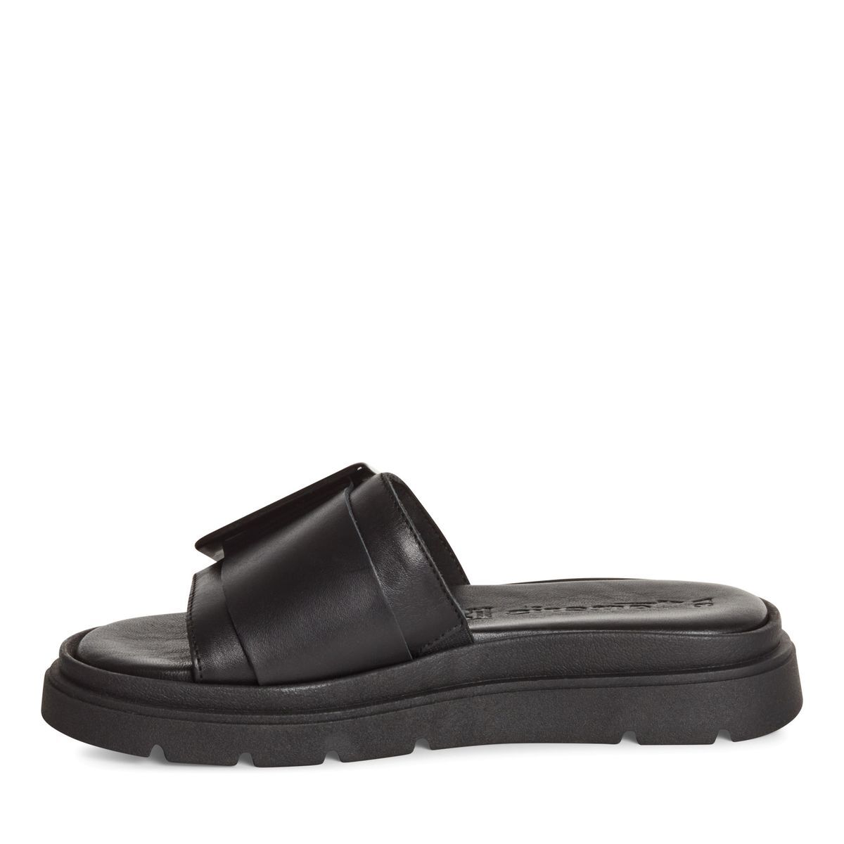 Mule en cuir noir, TAMARIS