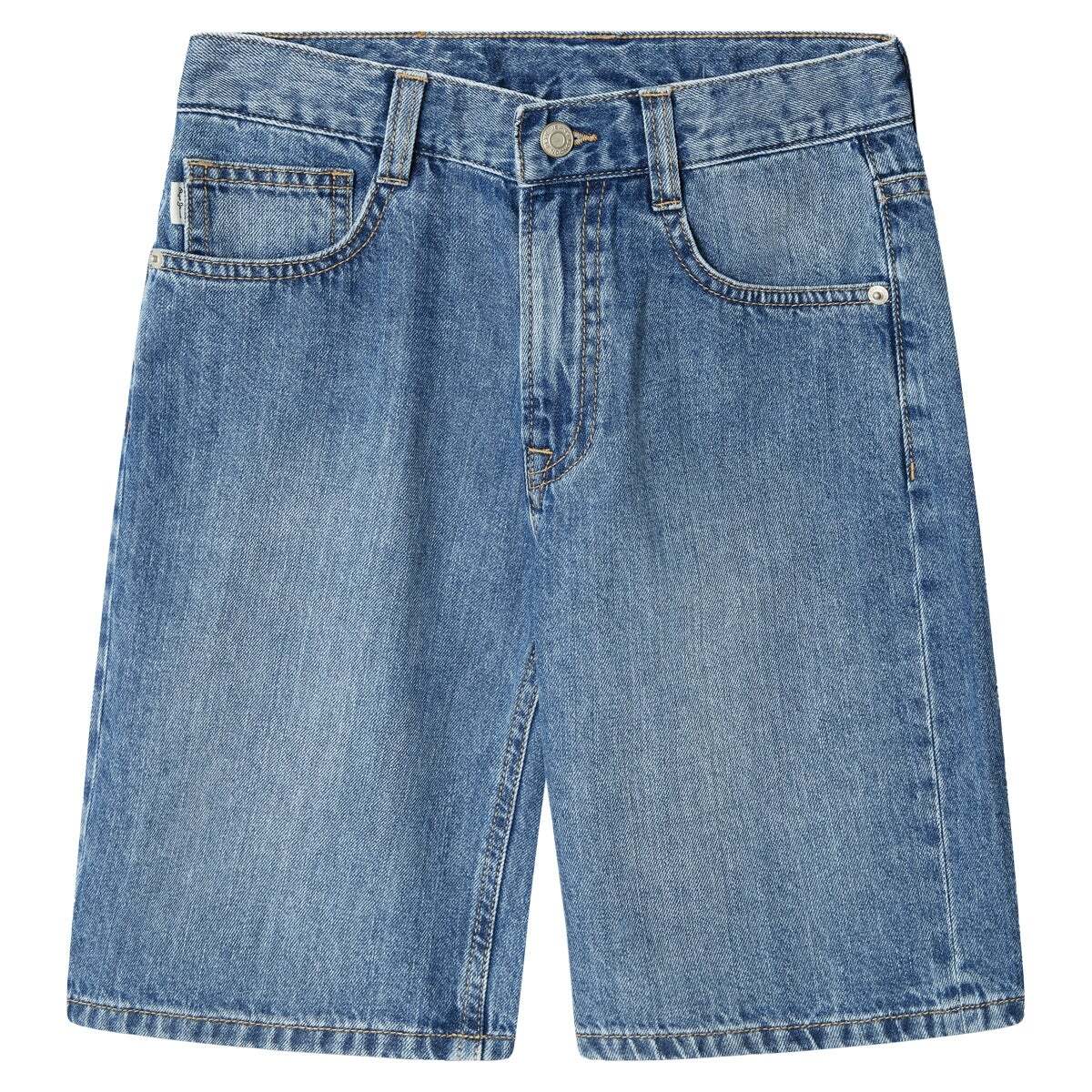 Bermuda En Denim Coupe Ample 9oz blue rigid denim, PEPE JEANS