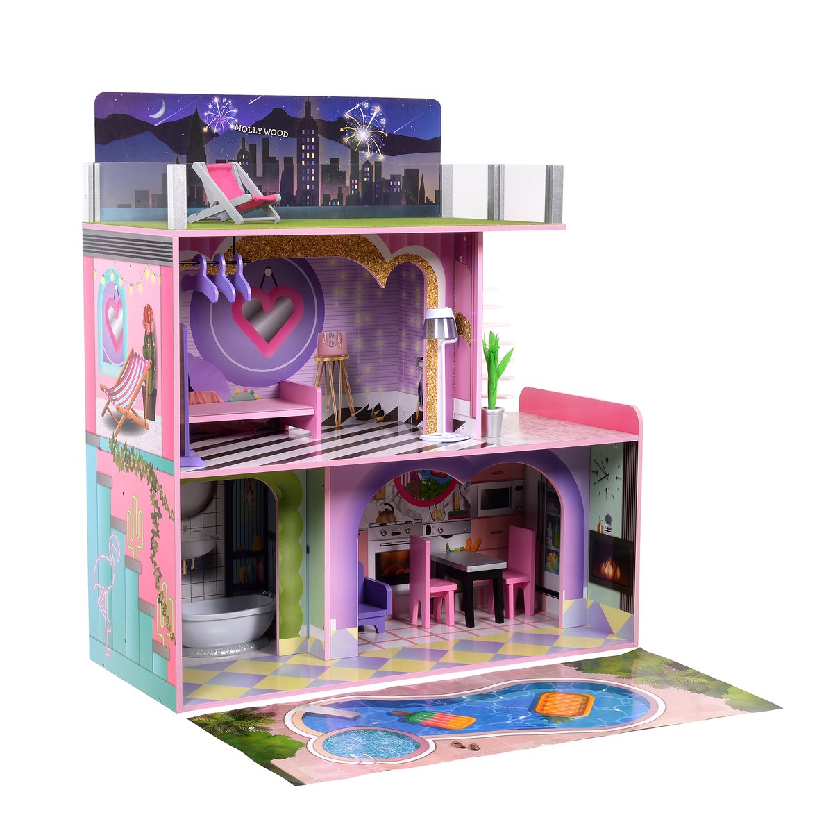 Maison Poupée Enfant Bois Sunset DREAMLAND multicolore, TEAMSON KIDS