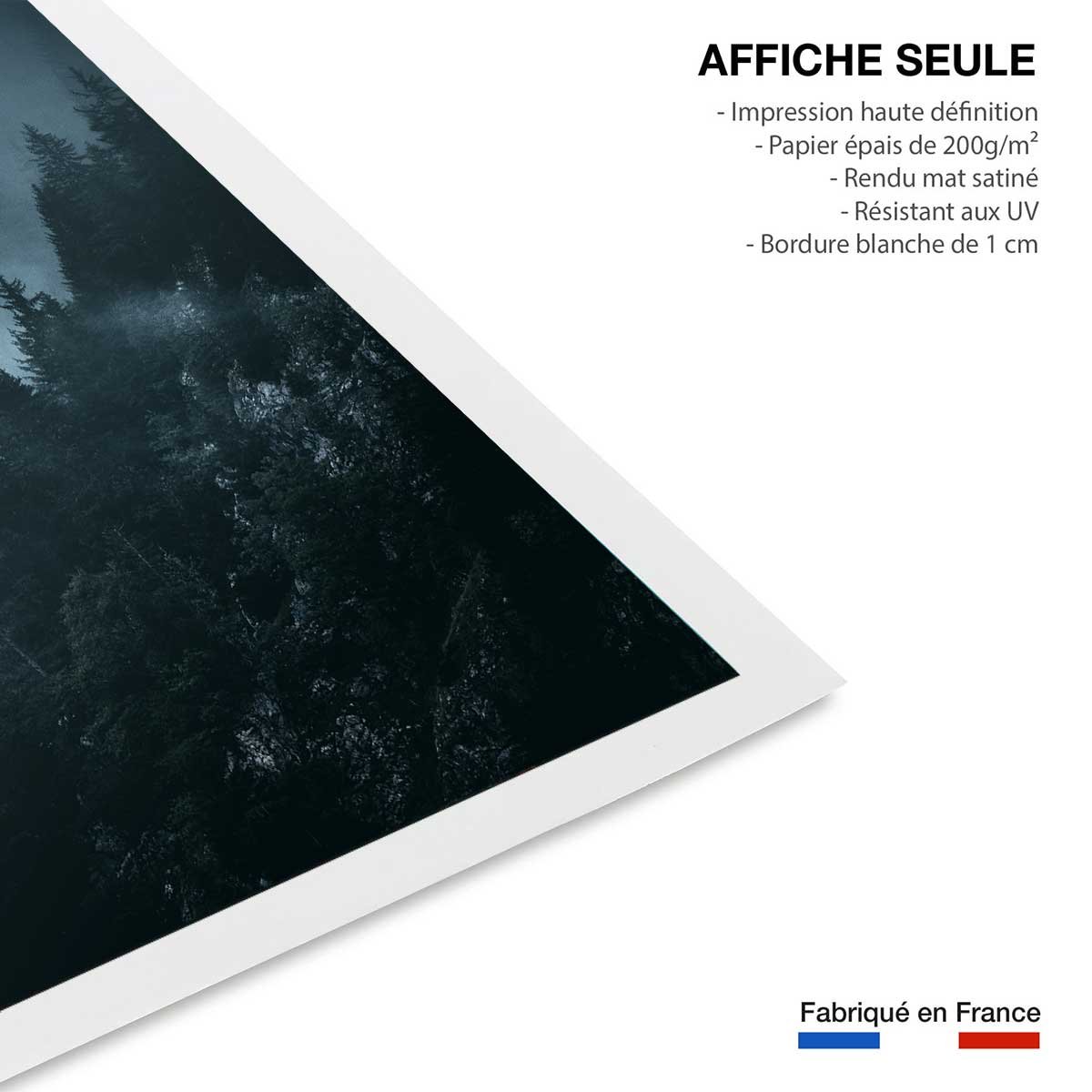 Affiche paysage suisse au petit matin affiche seule, HEXOA