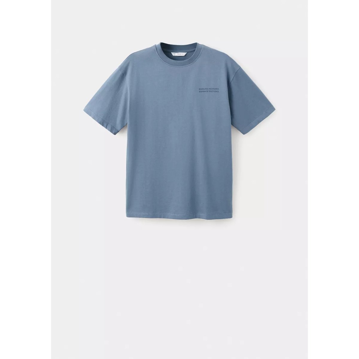 T-shirt imprimé manches courtes bleu, MANGO TEEN