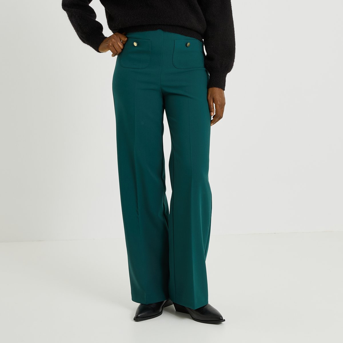 Pantalon large vert, GRAIN DE MALICE
