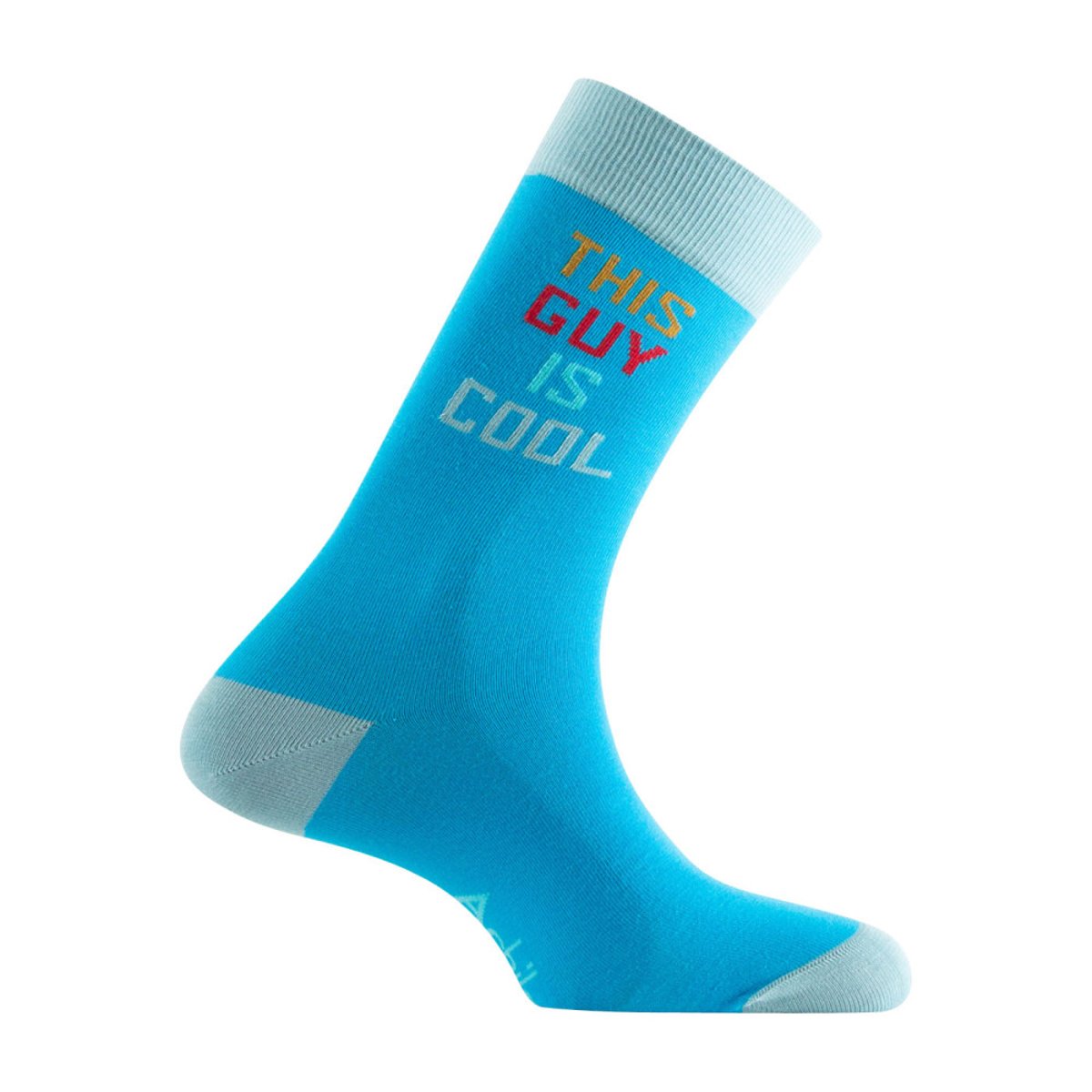 Coffret cadeau Homme comprenant deux paires de chaussettes fantaisie Coton majoritaire jean gris, ACHILE