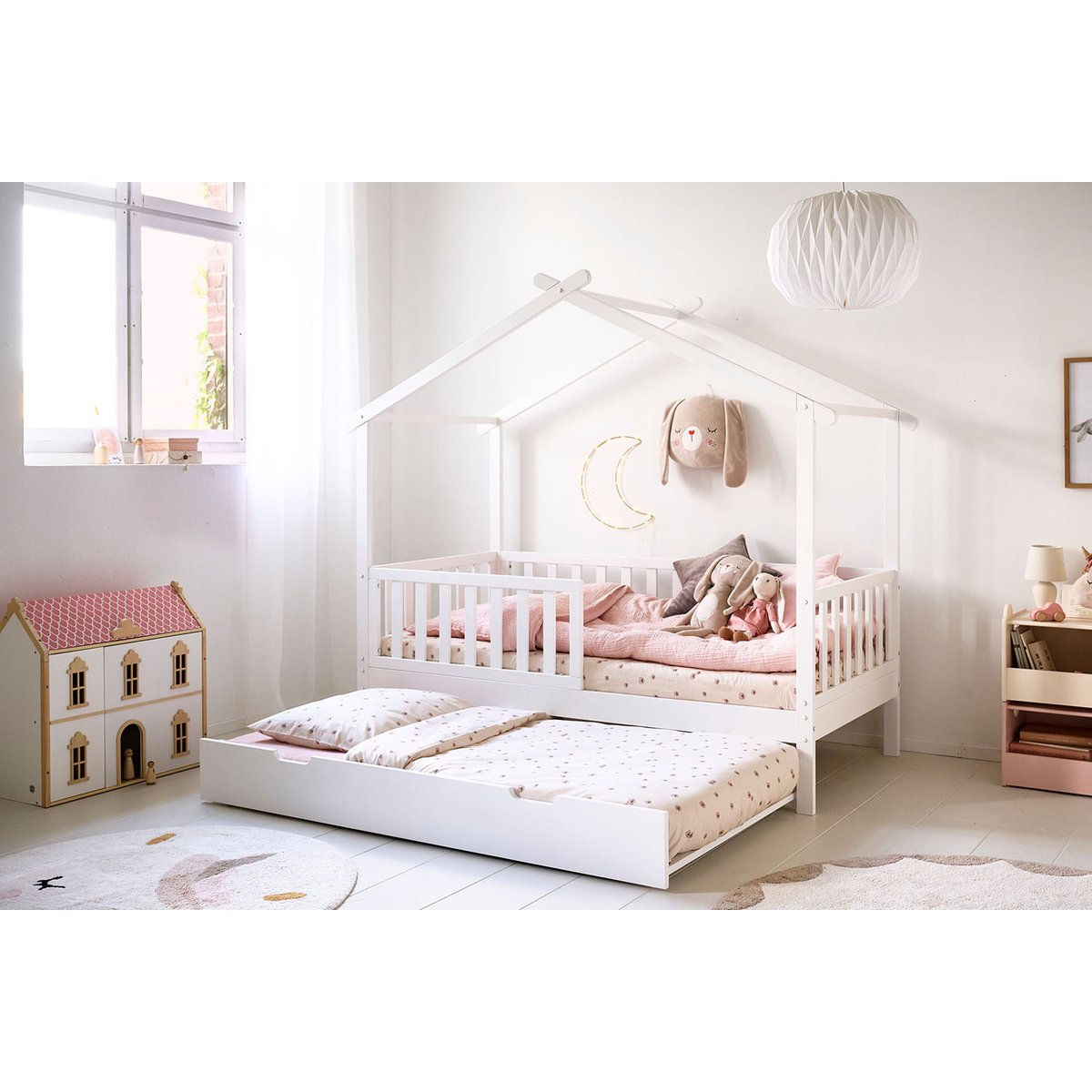 Tiroir lit lit cabane MAISON blanc, PETITE AMELIE