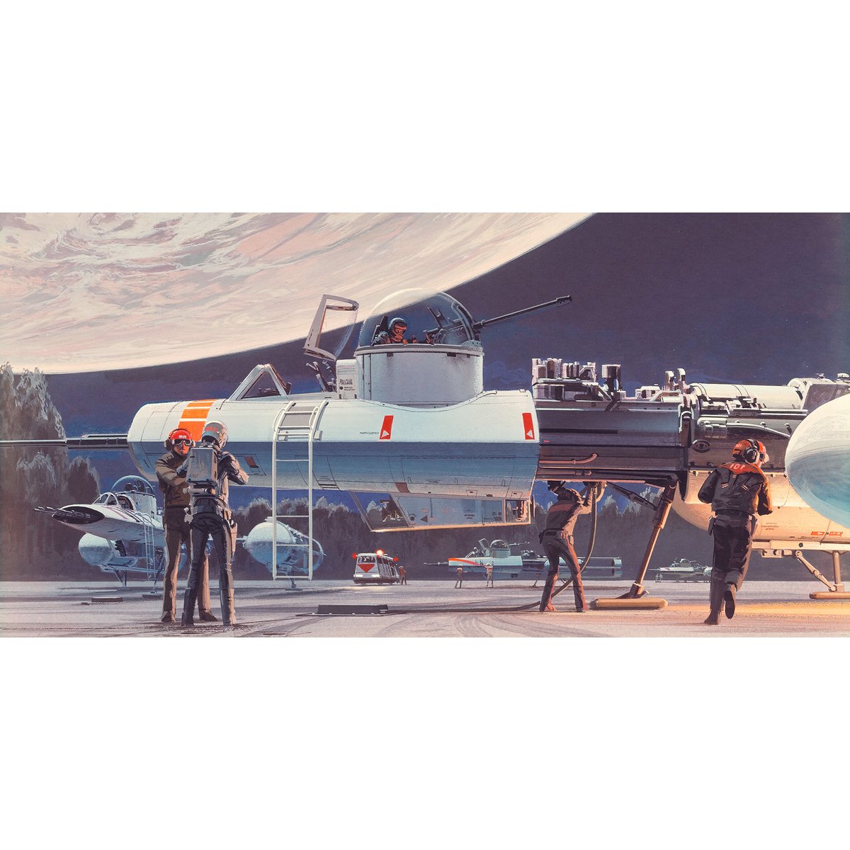 Papier peint Komar - Star Wars Classic RMQ Yavin Hangar - 500 x 250 cm bleu, HEXOA