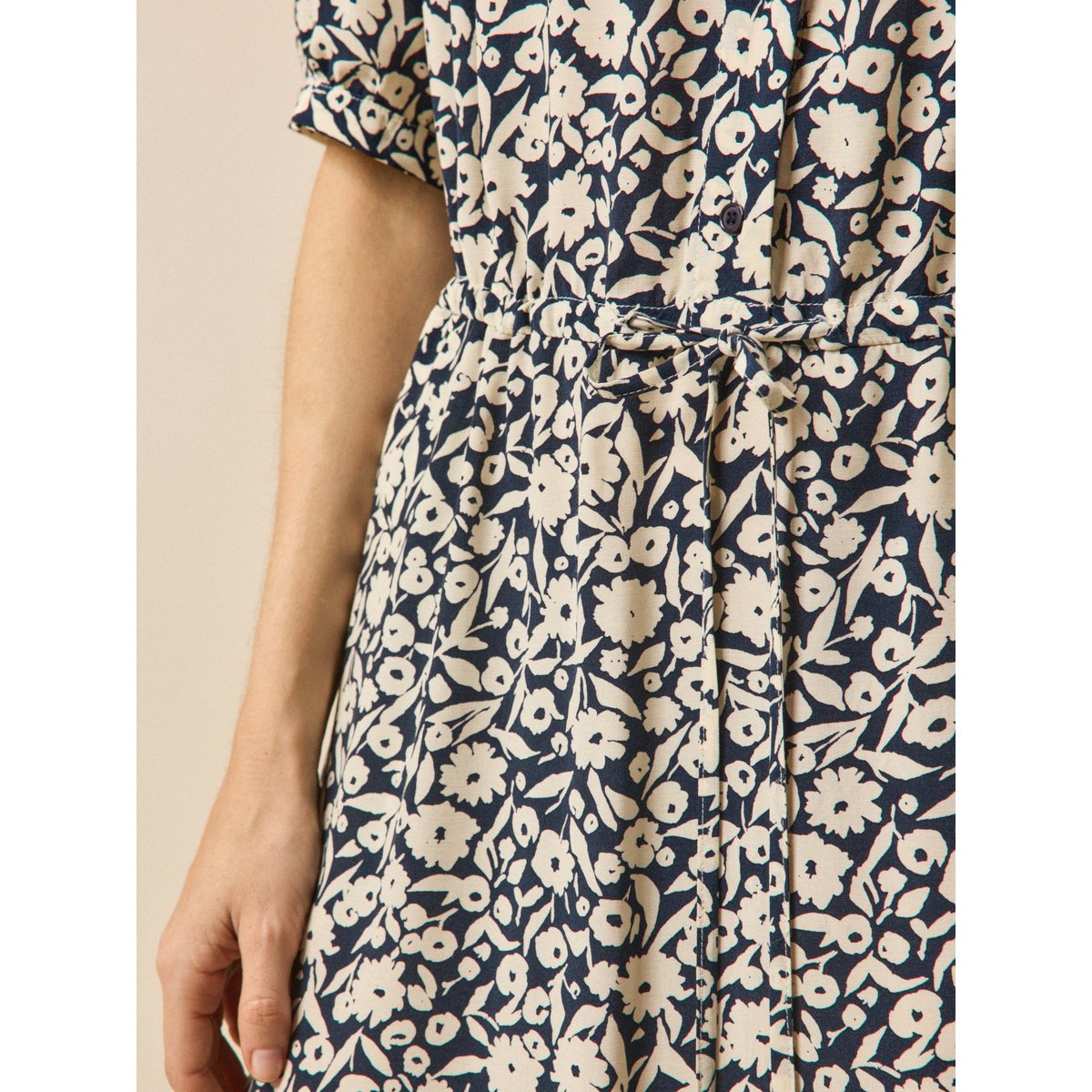 Robe mi-longue rétro imprimé Enea imprimé enea navy, CYRILLUS