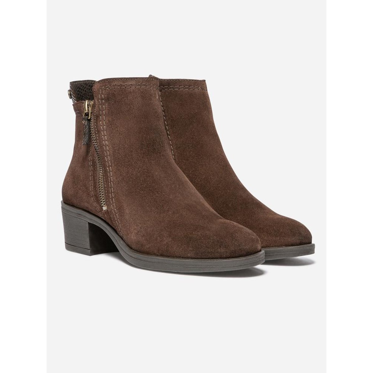 Boots zippées WASSILA chocolat, TBS