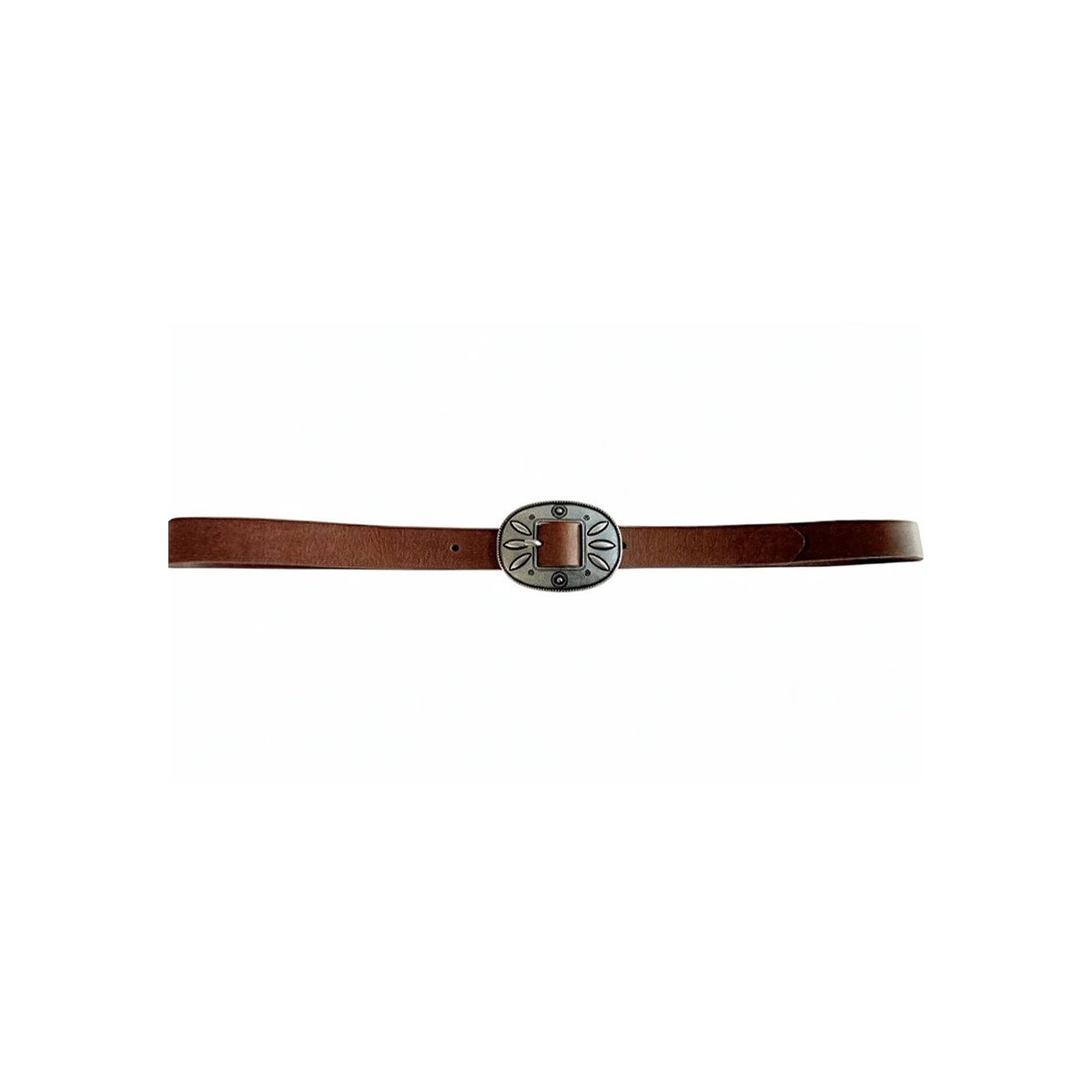 Ceinture boost femme en cuir à boucle western BOOST tabac, DEELUXE