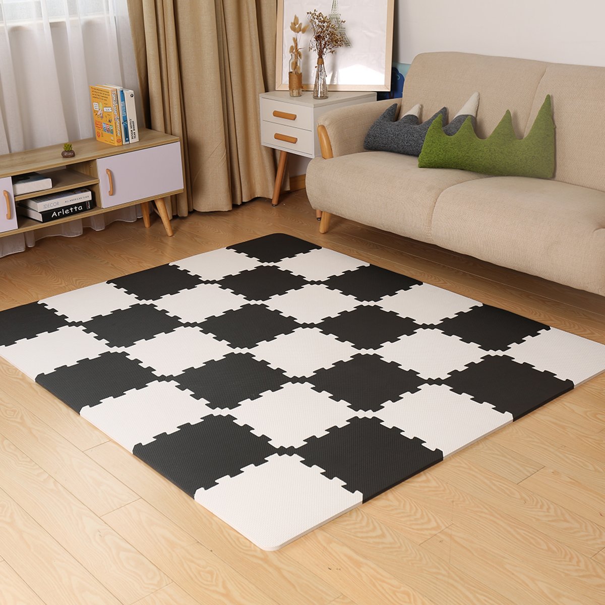 Tapis en mousse noir et blanc, KINDERKRAFT