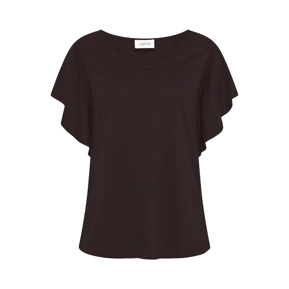 T-shirt basique à encolure en v molé, CARTOON