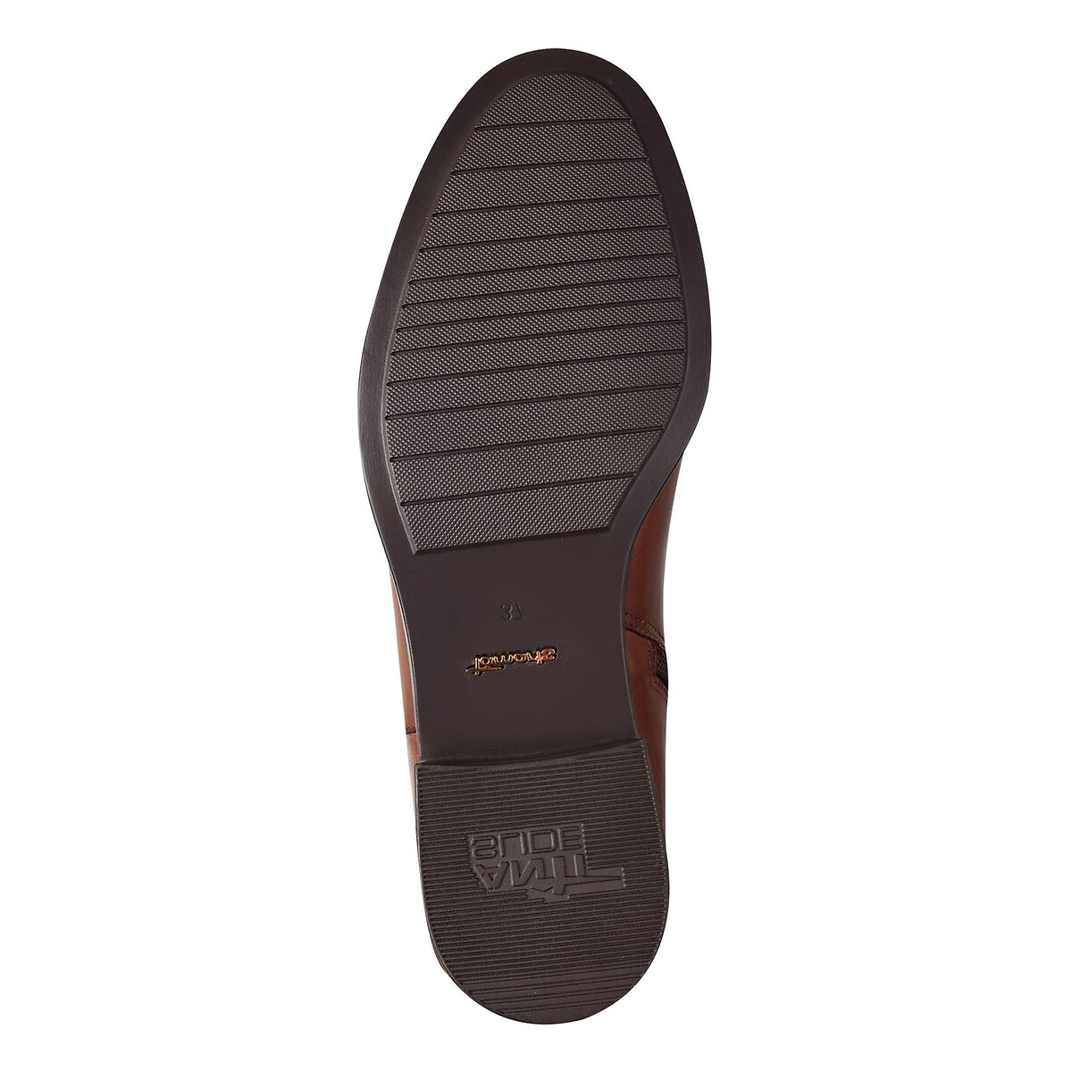 Flache Lederstiefel cognac, TAMARIS