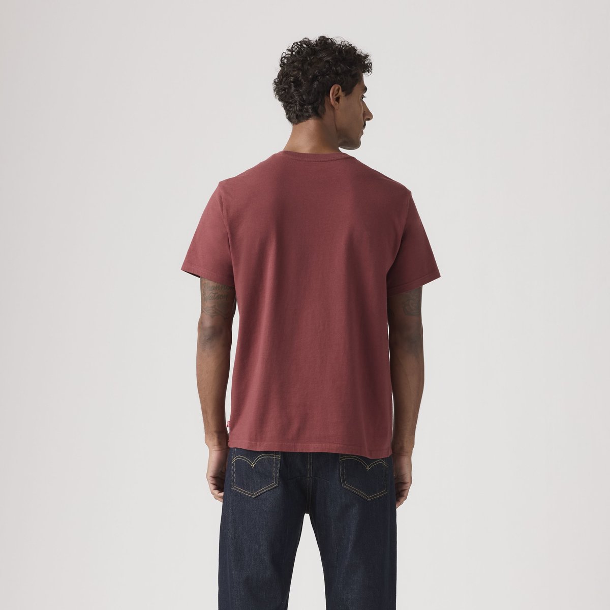 T-shirt graphique coupe ample rouge - levis american legend 5 oxblood red, LEVI'S