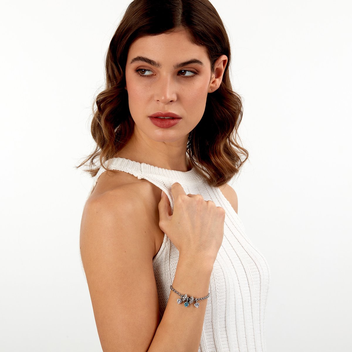 Bracelet DROPS argent, bleu clair, MORELLATO