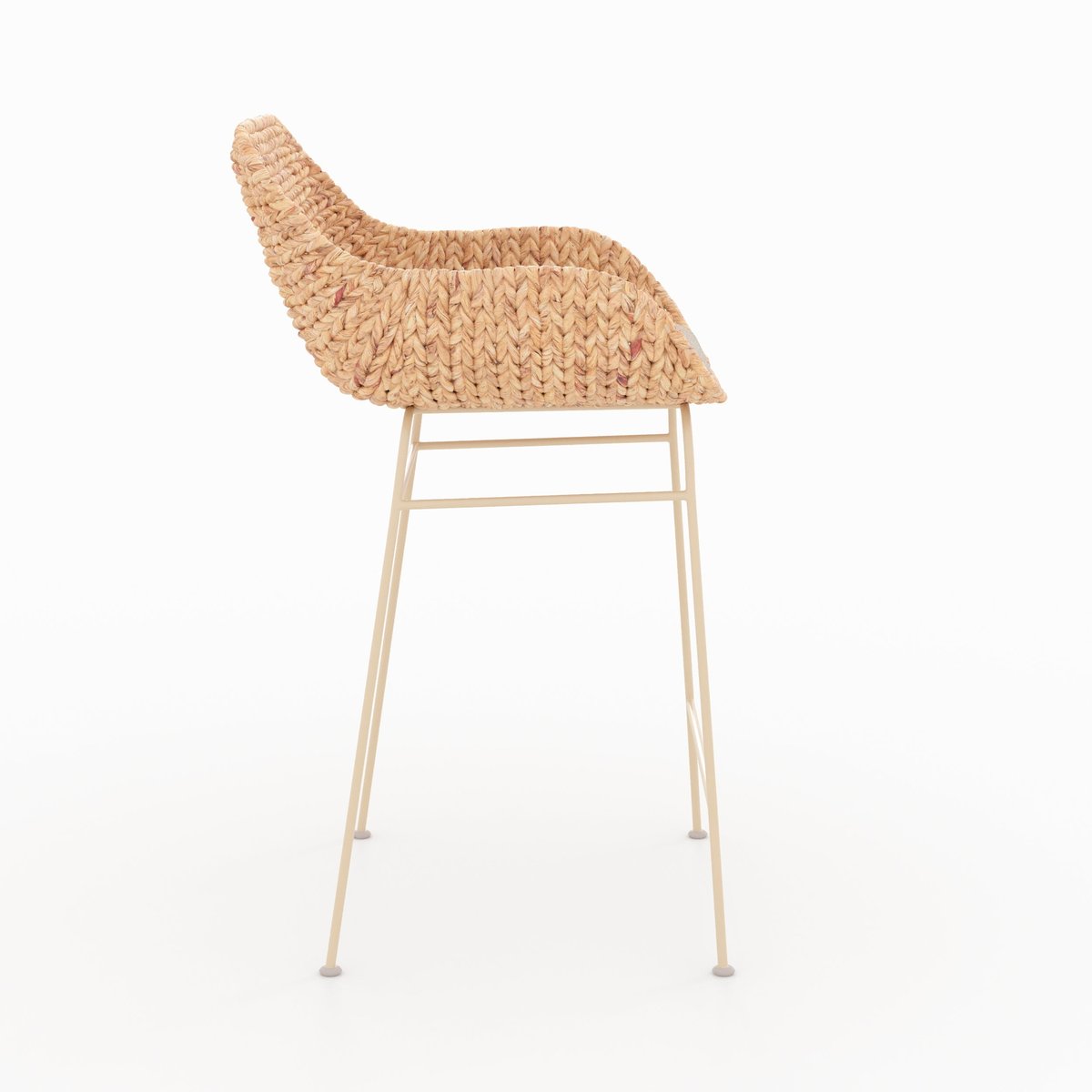 Lot de 2 chaises pour îlot central 66 cm en matière naturelle - FARO beige, MAISON PAVANE