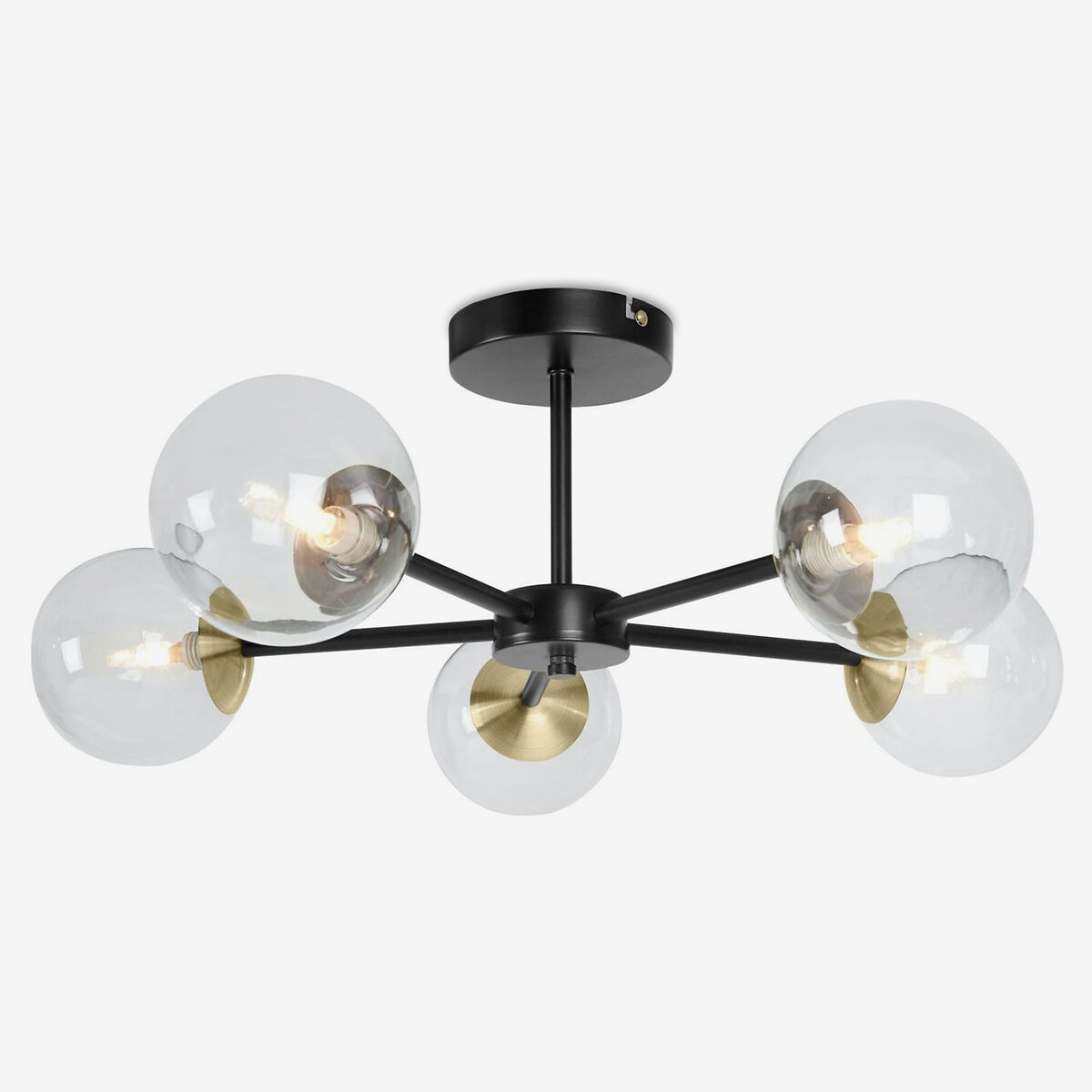 MADE.COM Globe 5-Light Semi-Flush Ceiling Light in Black matt black, MADE