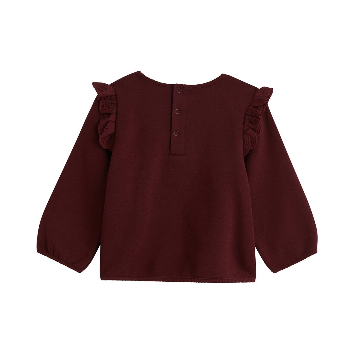 Sweat-shirt bébé en molleton Aimée bordeaux, PETIT BEGUIN