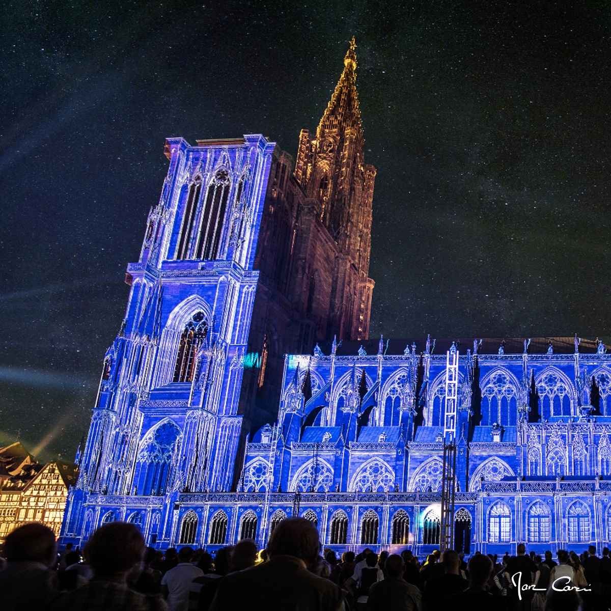 Tableau Mural Ballet D'ombres Cathédrale De Strasbourg ARCHITECTURE tableaux sur toile-bleu, CEANOTHE