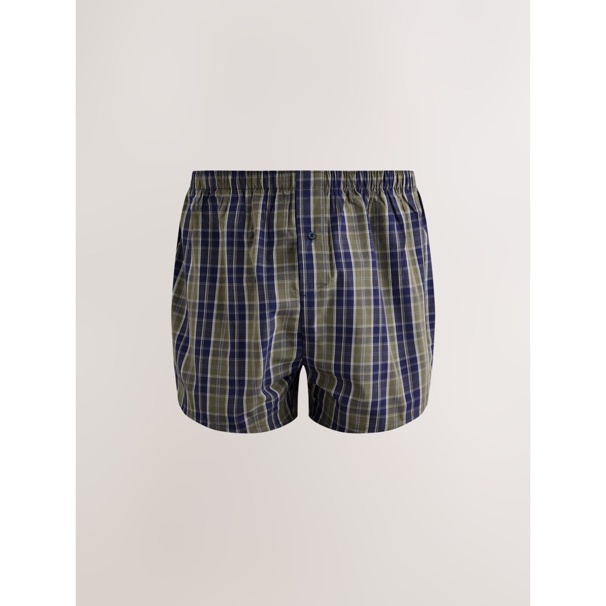 Boxer tissu carreaux bleu marine/vert, NEXT