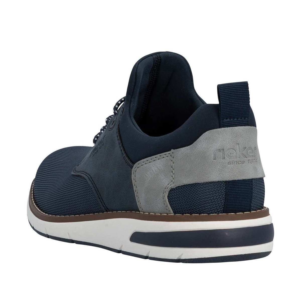 Sneakers bleu marine à talon plat avec une fermeture slip-on bicolore bleu foncé, RIEKER