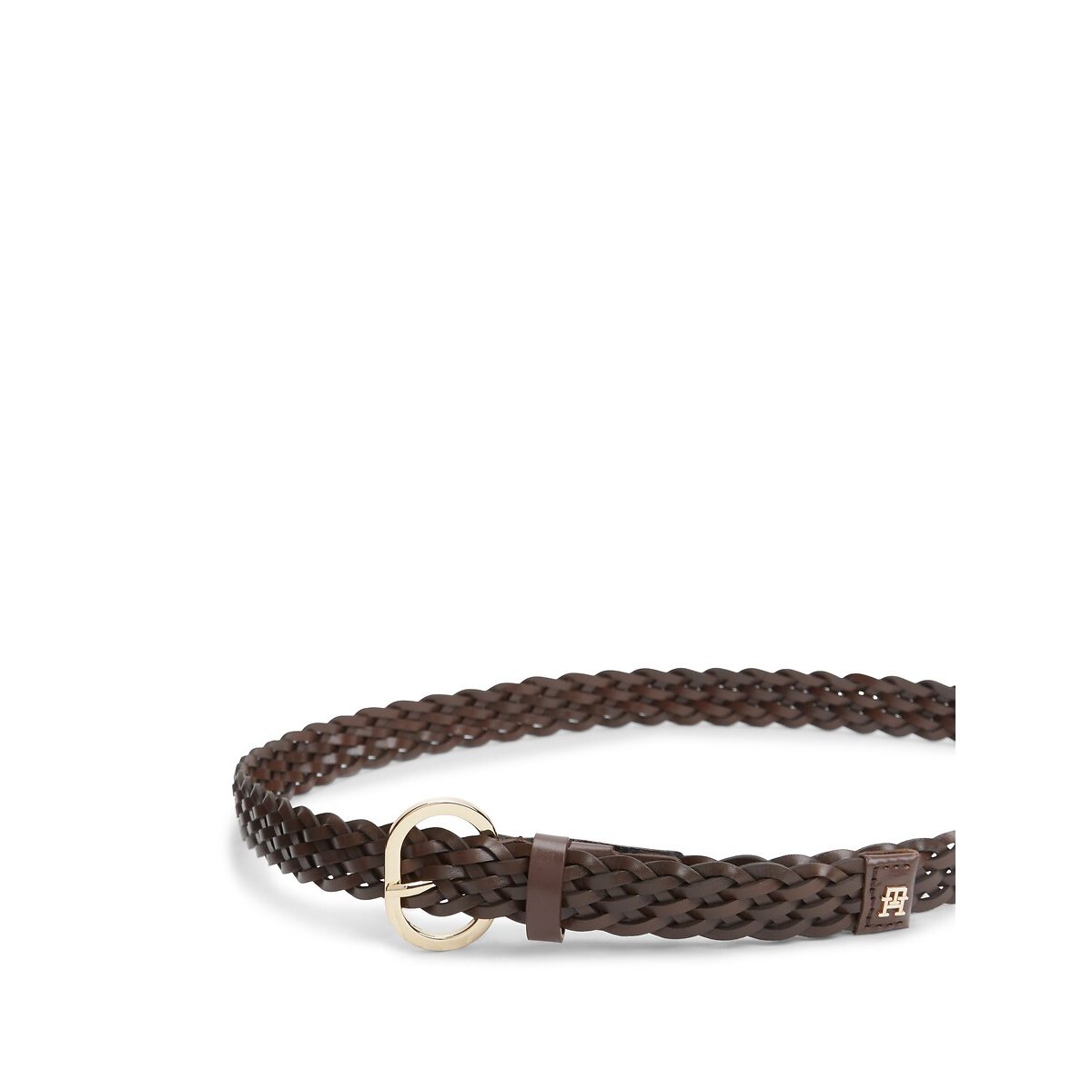 Chic Braided Leather Belt, 2.5cm brown, TOMMY HILFIGER