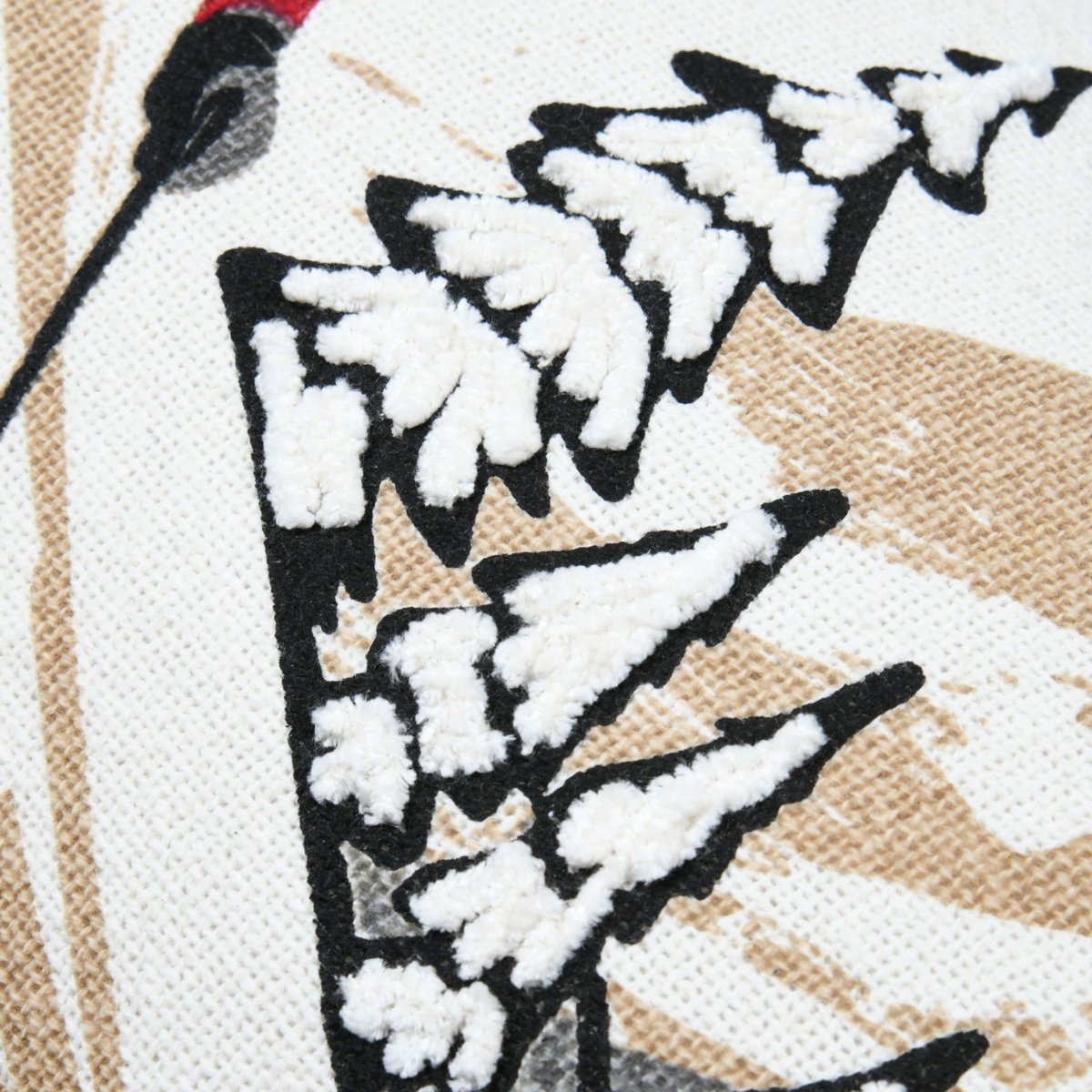 Coussin rectangulaire en coton à motif ski blanc, LOVELY CASA