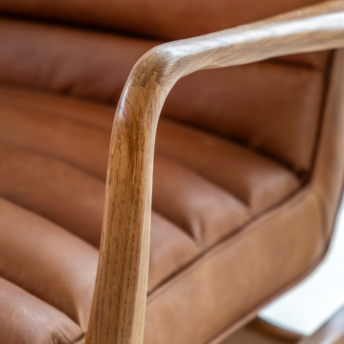 Fairfield Mid-Century Leather Armchair with Solid Wood Frame brown , ÉDITÉ