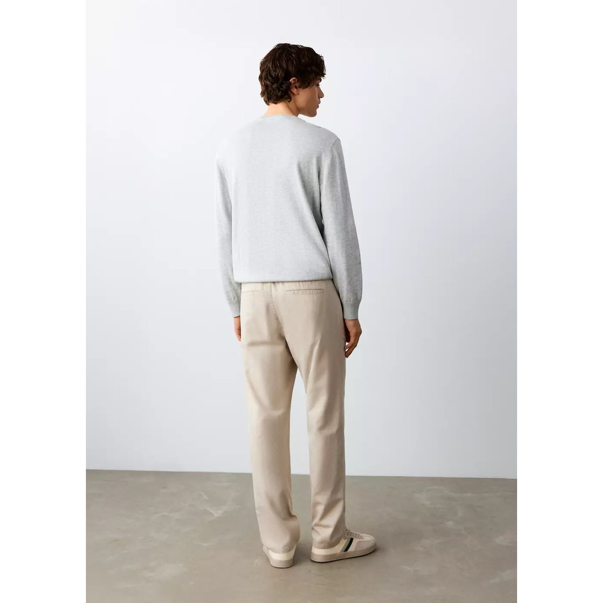 Pantalon coton lin droit sable, MANGO TEEN