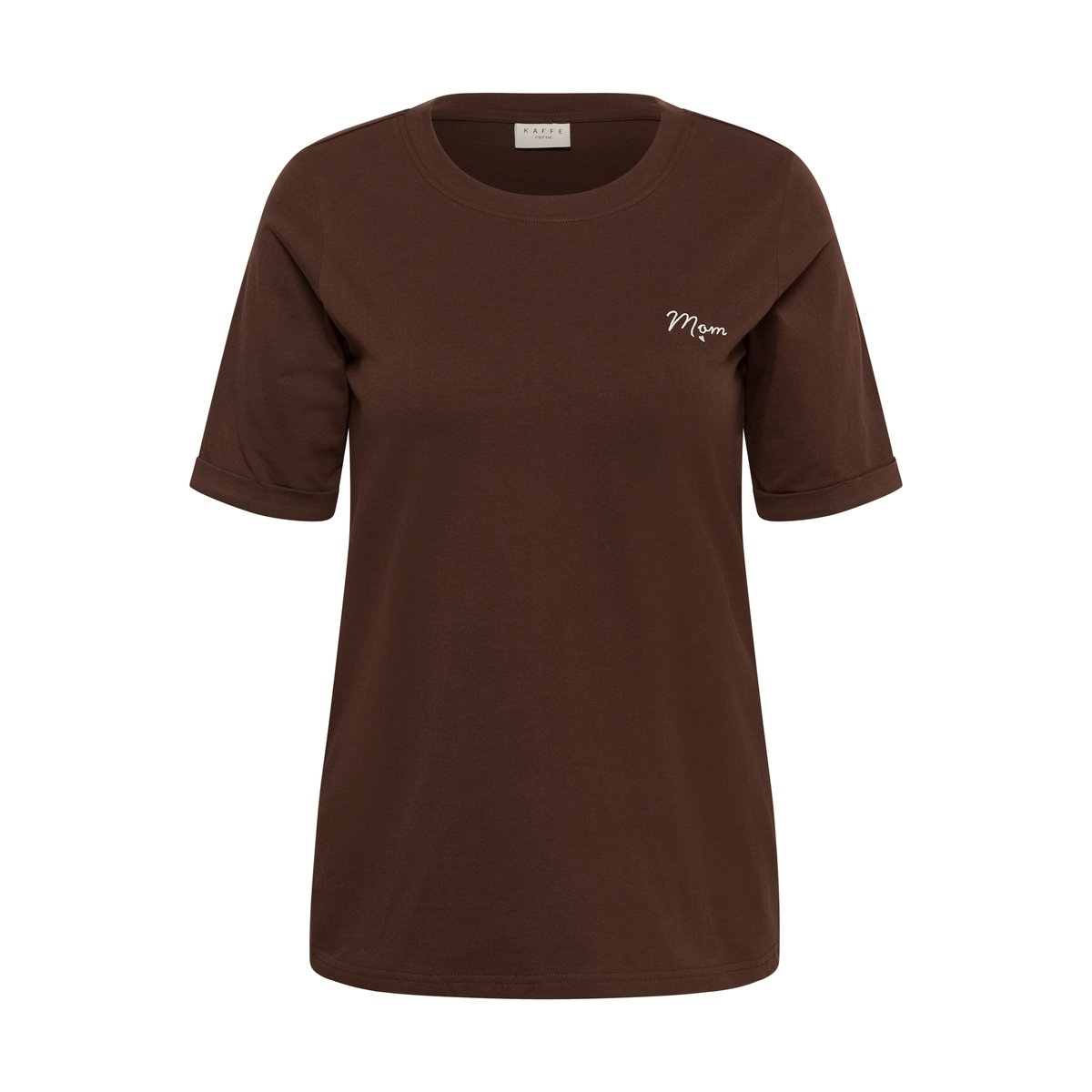 T-shirt à manches courtes marron coffee bean/turtledove emb., KAFFE CURVE