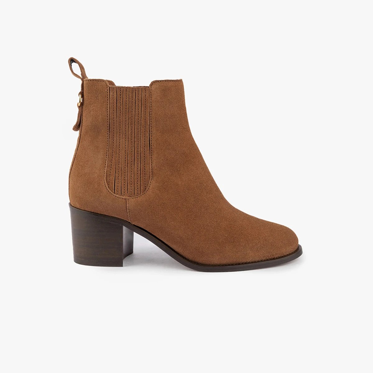 Bottine cuir velours CÉCILIA marron cognac, MAISON TOUFET